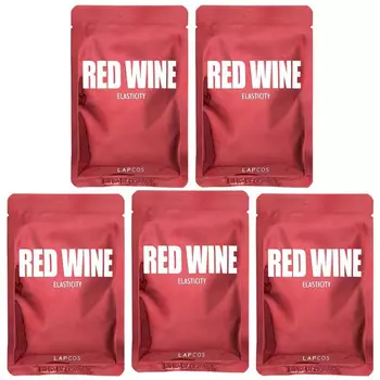 Lapcos, Набор косметических масок с эластичными тканями с красным вином, 5 шт., По 30 мл (1,01 жидк. Унции)