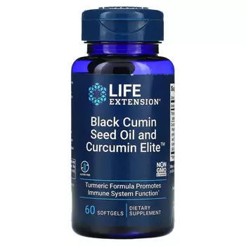 Life Extension, масло из семян черного тмина с Curcumin Elite, 60 капсул