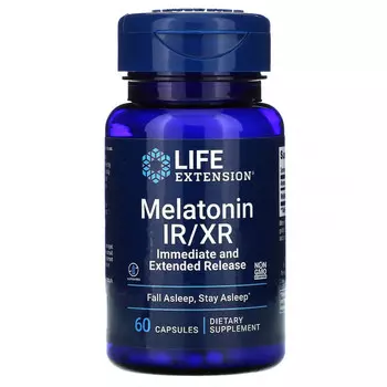 Life Extension, Мелатонин IR / XR, 60 капсул