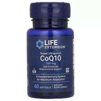 Life Extension, суперубихинол коэнзим Q10 с улучшенной поддержкой митохондрий, 100 мг, 60 мягких таблеток