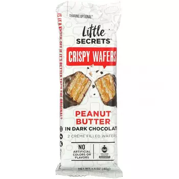 Little Secrets, Crispy Wafers из темного шоколада, арахисовая паста, 40 г (1,4 унции)