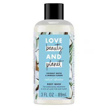 Love Beauty and Planet, Гель для душа Radical Refresher, кокосовая вода и цветок мимозы, 3 жидких унции (89 мл)