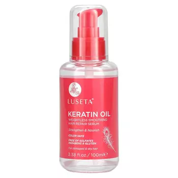 Luseta Beauty, Keratin Oil, легкая разглаживающая сыворотка для восстановления волос, 100 мл (3,38 жидк. унции)