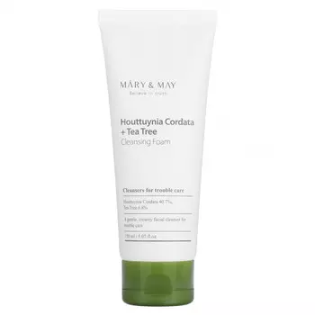 Mary&May, Houttuynia Cordata + Tea Tree, очищающая пенка, 150 мл (5,07 жидк. Унции)