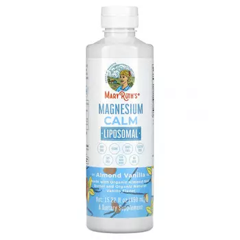 MaryRuth Organics, Magnesium Calm Liposomal, миндаль и ваниль, 450 мл (15,22 жидк. Унции)