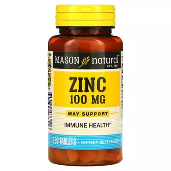 Mason Natural, Цинк, 100 мг, 100 таблеток