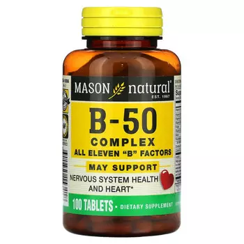 Mason Natural, Комплекс B-50`` 100 таблеток