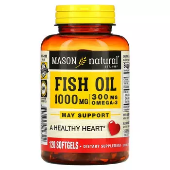 Mason Natural, рыбий жир, 1000 мг, 120 капсул