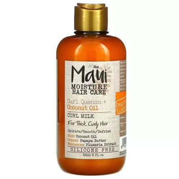 Maui Moisture, Curl Quench + Coconut- Oil, молочко для завивки, для густых и вьющихся волос, 236 мл (8 жидк. Унций)