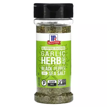 McCormick, Универсальная приправа, чеснок с черным перцем и морской солью, 123 г (4,37 унции)