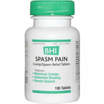 MediNatura, BHI, от боли и спазмов, 100 таблеток