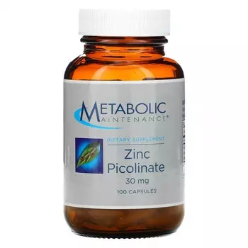Metabolic Maintenance, Пиколинат цинка, 30 мг, 100 капсул