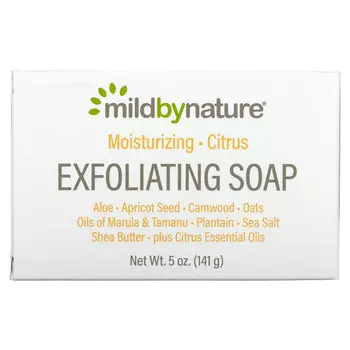 Mild By Nature, отшелушивающее мыло, с маслами марулы, таману и ши, с цитрусовым ароматом, 141 г (5 унций)