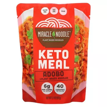 Miracle Noodle, Keto Meal, адобо и лапша на растительной основе, 261 г (9,2 унции)