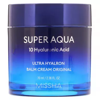 Missha, Super Aqua, Ultra Hyalron, увлажняющий крем-бальзам, оригинальная формула, 70 мл (2,36 жидк. унции)