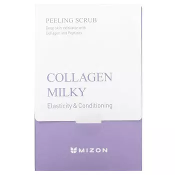 Mizon, Молочный скраб с коллагеном, без отдушек, 40 шт., 5 г