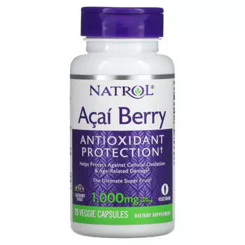 Natrol, Ягоды асаи, 500 мг, 75 вегетарианских капсул