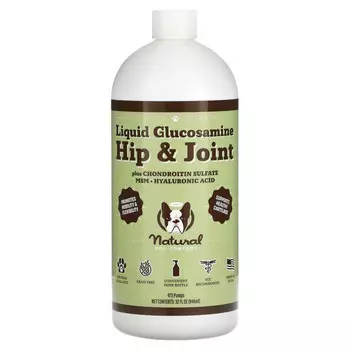 Natural Dog Company, Жидкий глюкозамин для бедер и суставов, для собак, для всех возрастов, 946 мл (32 жидк. Унции)
