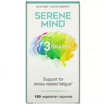 Natural Factors, 3 Brains, Serene Mind, 120 вегетарианских капсул
