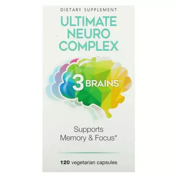 Natural Factors, 3 Brains, Ultimate Neuro Complex, 120 вегетарианских капсул