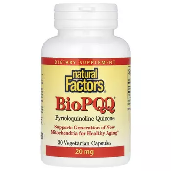 Natural Factors, BioPQQ, 20 мг, 30 вегетарианских капсул