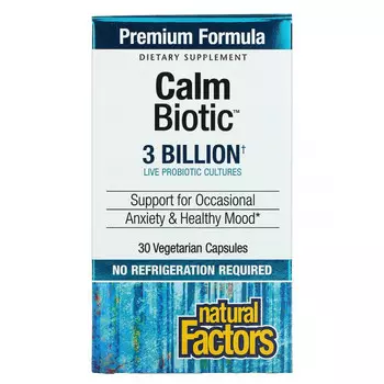 Natural Factors, Calm Biotic, 3 миллиарда, 30 вегетарианских капсул