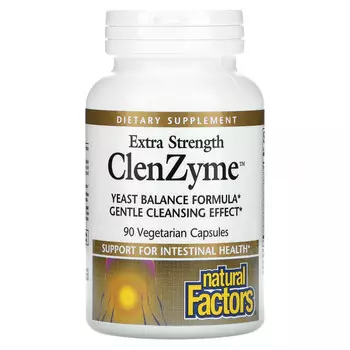 Natural Factors, Сверхмощный ClenZyme, 90 вегетарианских капсул