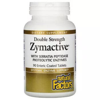 Natural Factors, Zymactive, двойная сила действия, 90 таблеток с кишечнорастворимой оболочкой