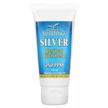 Natural Path Silver Wings, Травяная мазь с серебром, 250 PPM, 1,5 унции