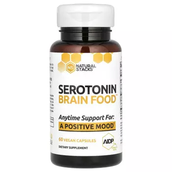 Natural Stacks, Serotonin Brain Food, 60 вегетарианских капсул