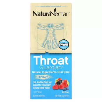 NaturaNectar, Throat Guardian, спрей, «ягодная смесь», 1 мл (30 жидк. унций)