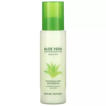 Nature Republic, Успокаивающая и увлажняющая эмульсия с алоэ вера, 155 мл (5,24 жидк. Унции)
