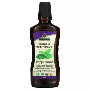 Nature's Answer, Ополаскиватель для рта с эфирным маслом, перечная мята, 16 жидк. унций