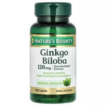 Nature's Bounty, Гинкго билоба, 120 мг, 100 капсул