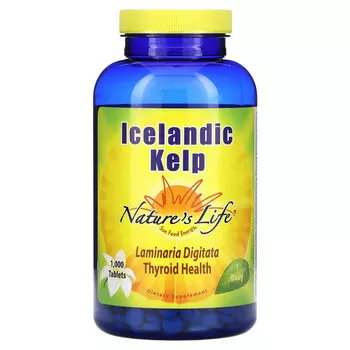 Nature's Life, исландские бурые водоросли, 1000 таблеток