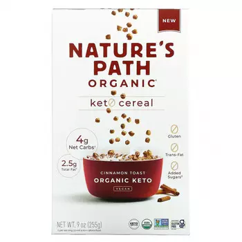 Nature's Path, Keto Cereal, тосты с корицей, 255 г (9 унций)