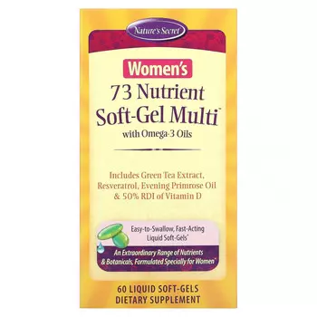 Nature's Secret, 73 Nutrient Soft-Gel Multi, мультивитамины для женщин с маслами омега-3, 60 желатиновых капсул