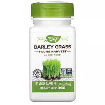 Nature's Way, Barley Grass, Young Harvest, 500 мг, 100 веганских капсул