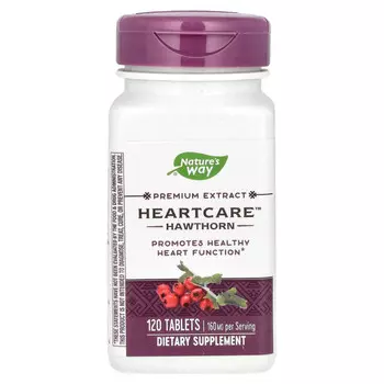 Nature's Way, HeartCare, боярышник, 80 мг, 120 таблеток