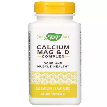 Nature's Way, комплекс с кальцием, магнием и витамином D, 250 капсул