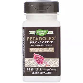 Nature's Way, PETADOLEX, Pro-Active, белокопытник для здоровья вен, 50 мг , 60 капсул