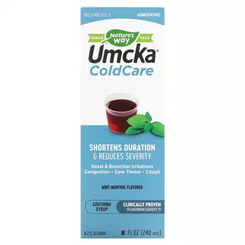 Nature's Way, Umcka, ColdCare, Soothing Syrup, Mint Menthol , 8 oz (240 ml)