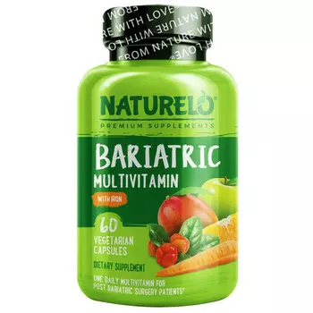 NATURELO, бариатрические мультивитамины с железом, 60 вегетарианских капсул