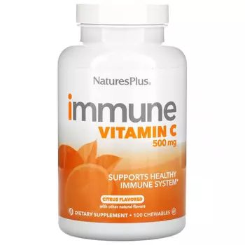 NaturesPlus, Immune Vitamin C, Citrus Flavored, 500 mg, 100 Chewables