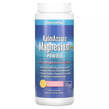 NaturesPlus, Kalmassure, магний в порошке, со вкусом освежающего розового лимонада, 400 мг, 408 г (0,90 фунта)