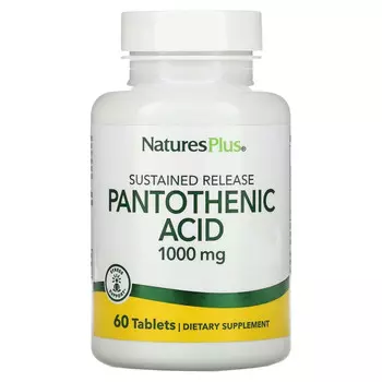 NaturesPlus, Пантотеновая кислота, 1000 мг, 60 таблеток