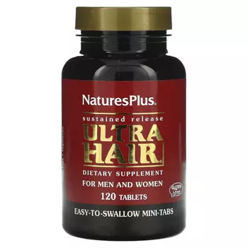 NaturesPlus, Ultra Hair, для мужчин и женщин, 120 таблеток