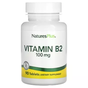 NaturesPlus, Витамин B2, 100 мг, 90 таблеток