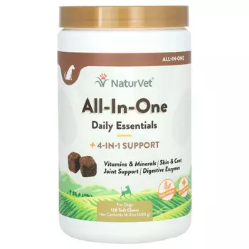 NaturVet, Универсальное средство, поддержка 4 в 1, для собак, 120 жевательных таблеток, 480 г (16,9 унции)