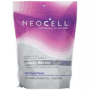 Neocell, Beauty Bursts, со вкусом фруктового пунша, 1 г, 60 мягких жевательных таблеток